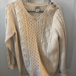 LL Bean women’s large cable knit sweater